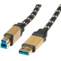 USB 3.0 kabelis ROLINE GOLD Type A V – B V 3,0 m