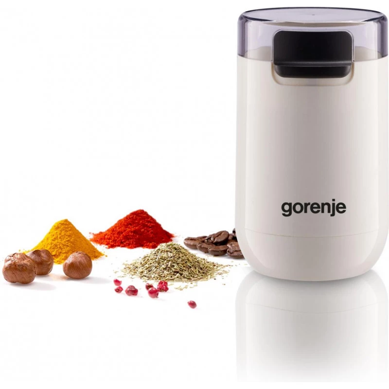 Gorenje | Kafijas dzirnaviņas | SMK150SW | 150 W | Kafijas pupiņu ietilpība 45 g | Vāka drošības slēdzis | Balta