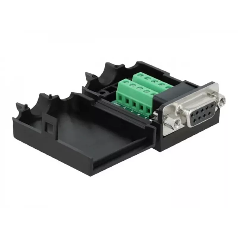 Vadu savienotājs DeLOCK 66265 Sub-D 9 10 kontaktu spaiļu bloks Melns