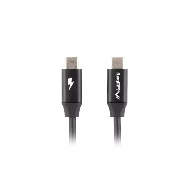 LANBERG USB-C–USB-C kabelis CA-CMCM-40CU-0018-BK — USB 2.0, 1,8 m, melns