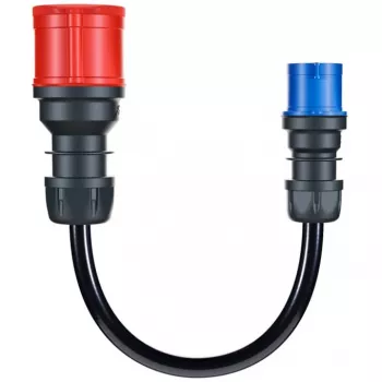 go-e Adapter Gemini flex 22 kW to CEE Zils 16 A - Melns - taisns - taisns - IP55 - 22 kW - 16 A
