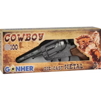 Rotaļlietu metāla kovboja revolveris Gonher 8-šāvienu modelis 239842