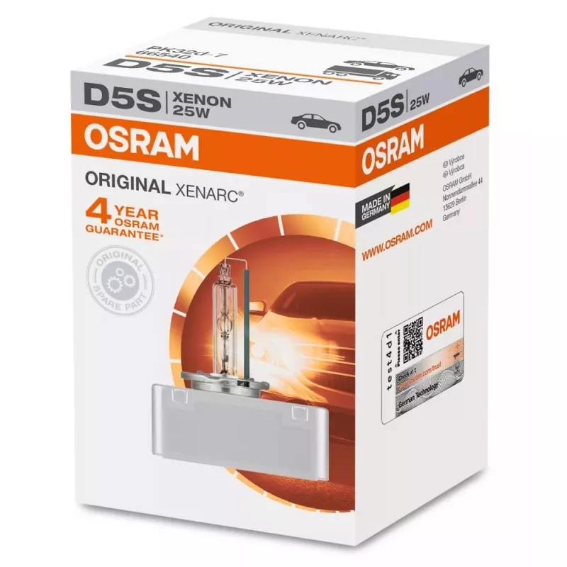 Ksenona priekšējo lukturu spuldze Osram Xenarc Oriģināls D5S 25W, viena iepakojumā