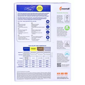 Kopējamais papīrs birojam Mondi Color Copy 8687A20 (A4; 200g/m2; 250 lapas; balts papīrs; satīna)