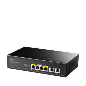 Tīkla slēdzis Cudy GS1006P Nevadāms Gigabit Ethernet 6-portu PoE, 12 Gbit/s, 2048 MAC, Melns