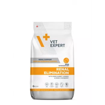 Sausā suņu barība VETEXPERT Veterinary Diet Renal Elimination — pieaugušiem suņiem, truša garša, 8 kg, proteīns 15,8%, tauki 19,5%