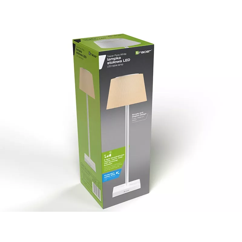 Galda lampa TRACER Pluto balta TRAOSW47233 LED regulējams spilgtums, balta apdare