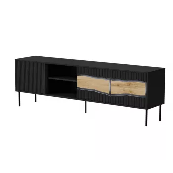TV skapītis cama meble INSERTO 3D1W 190x40x62 cm melns ar LED