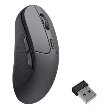 Piemērota abām rokām bezvadu pele Keychron M3-A23 — Bluetooth + USB-C, Track-on-Glass (TOG), 30000 DPI, 5 pogas, melna
