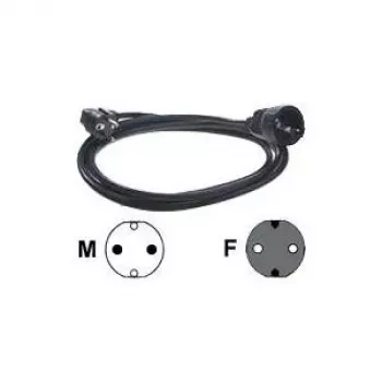Barošanas kabelis Bachmann 5m Schuko H05VV-F 3G 1.50mm² Melns