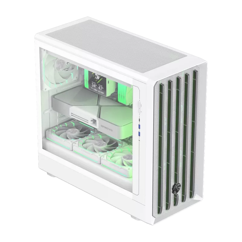 Gamemax korpuss | CLAW 460 WH | Balts | Mid-Tower | Barošanas bloks nav iekļauts