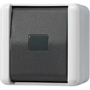 Spiedpogu slēdzis JUNG 833 W — melns/balts, IP44, 250 V AC, 10 A