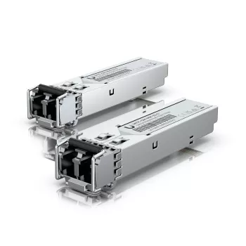 Ubiquiti SFP raiduztvērējs, kas atbalsta daudzmodu optisko šķiedru ar dupleksu LC UPC savienotāju. (UACC-OM-MM-1G-D)