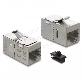 Keystone modulis DELOCK 90757 plakans RJ-45 sudrabains, 16,1×29,8×19,5 mm