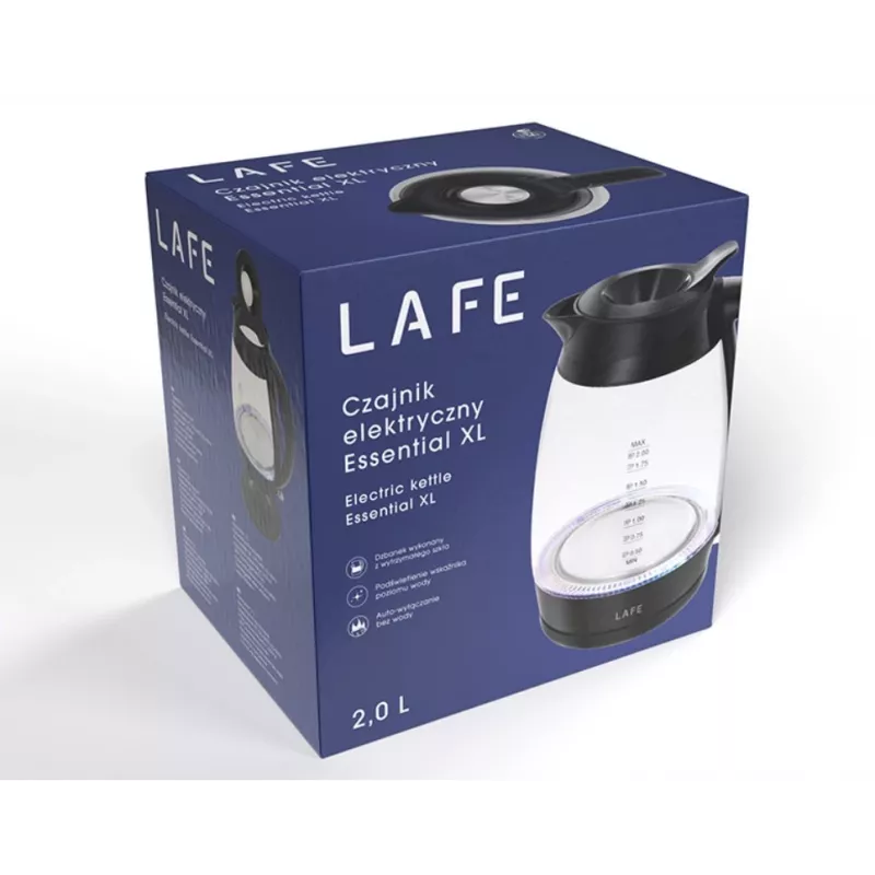 Elektriskā tējkanna LAFE Essential XL 1,7 l 2200 W stikls