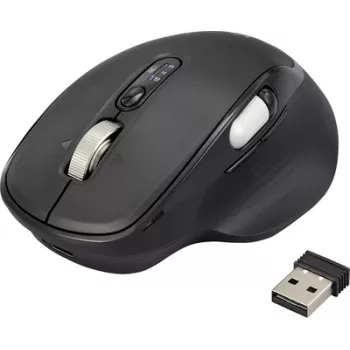 Renkforce RF-WM-220 pele bezvadu, Bluetooth® izmērs: M/L optiska melna 11 pogas 4800 dpi ergonomiska, Easy Switch 3 ierīces, Multipair funkcija, (RF-6857524)
