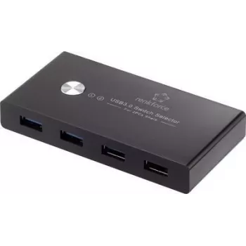 Renkforce RF-SHB-200 4 portu USB 3.0 slēdzis + centrmezgls melns (RF-4474114)