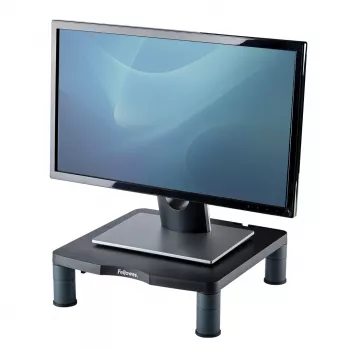 Fellowes datora monitora statīvs ar 3 augstuma regulēšanas iespējām - standarta monitora paaugstinātājs ar kabeļu pārvaldību - ergonomisks regulējams monitora statīvs datoriem - maks. svars 27 kg / maks. izmērs