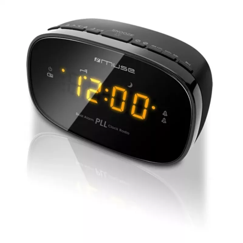 Pulksteņa radio Muse M-150CR ar FM PLL uztvērēju, 1,52 cm LED displeju, modinātāju (radio/skaņas signāls), AC 230V/AAA baterijas
