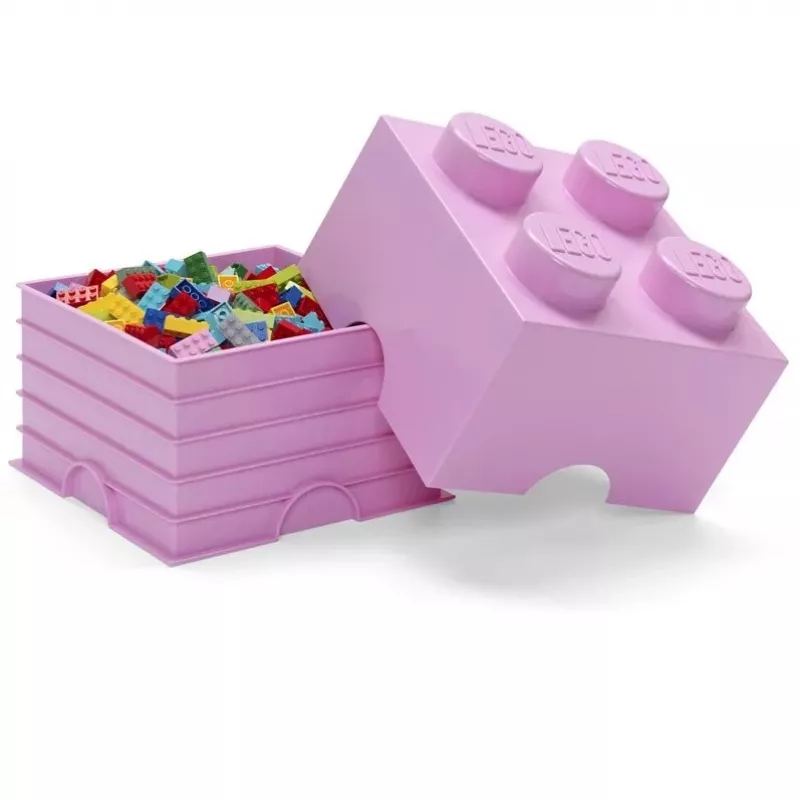LEGO Storage Brick Room Copenhagen 4, rozā — LEGO uzglabāšanas ķieģelis 40031738, sakraujams konteiners rotaļlietām un tekstilijām