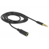 Audio kabelis 3,5 mm vīrišķais uz sievišķo DeLOCK 84666 Melns 1 m