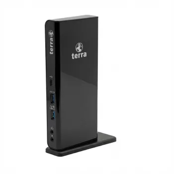 TERRA MOBILE dokstacija 732 USB-A/C Dual Display ietver 5V/4A barošanas bloku, USB-A/C kabeli portatīvajiem datoriem (1480379)