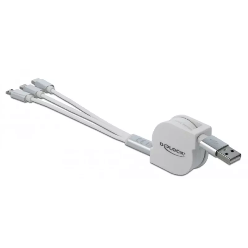 USB kabelis DeLOCK 85850 0,98 m USB 2.0 USB A USB C/Micro‑USB B/Lightning
