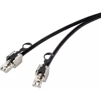 Renkforce RF-4538216 tīkla kabelis, melns, 0,5 m, Cat6a S/FTP (S-STP) (RF-4538216)