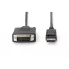 Assmann DisplayPort adaptera kabelis. DP - DVI (24+1) M/M. 1,0 m. ar fiksatoru. DP 1.2 saderīgs. UL. CE. melns (AK-340301-010-S)