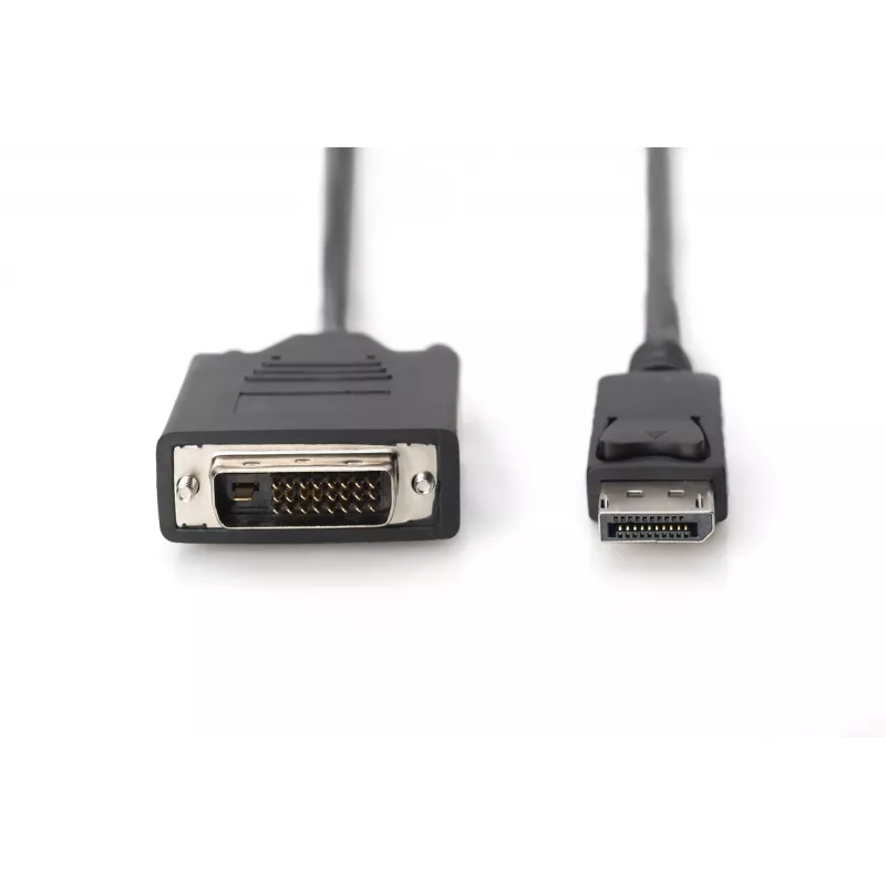 Assmann DisplayPort adaptera kabelis. DP - DVI (24+1) M/M. 1,0 m. ar fiksatoru. DP 1.2 saderīgs. UL. CE. melns (AK-340301-010-S)