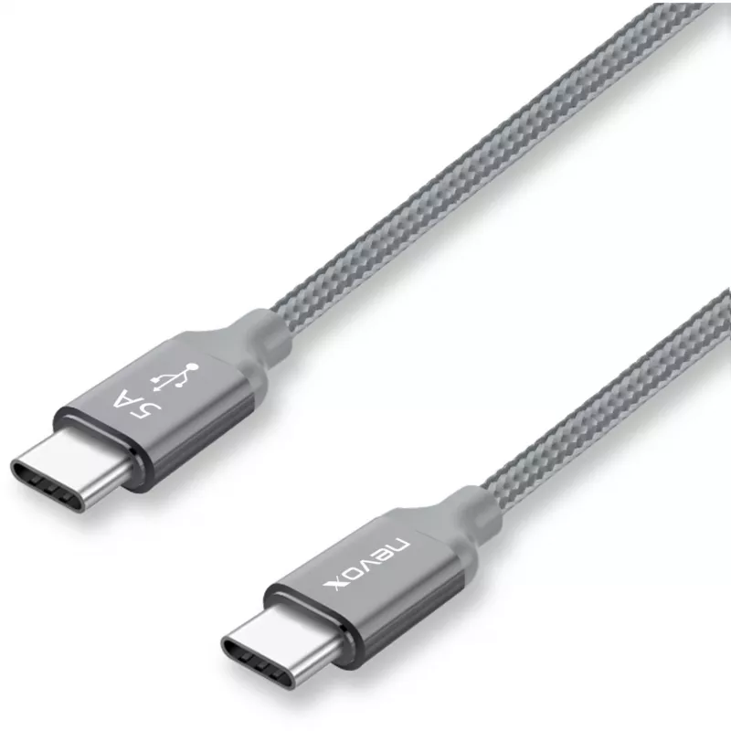 USB kabelis Nevox 1654 USB 2.0 2m USB C pelēks sudrabains