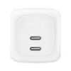 Iekštelpu maiņstrāvas ātrais lādētājs Belkin WCH020KQ2MWH-B6 — 2x USB‑C, 2 m integrēts kabelis, balts