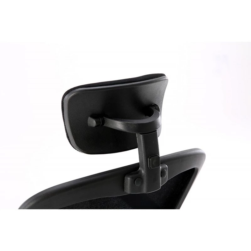 Top e shop DORY CZERŃ biroja krēsls — polsterēts sēdeklis, sieta atzveltne, 650×620 mm, augstums līdz 122 cm