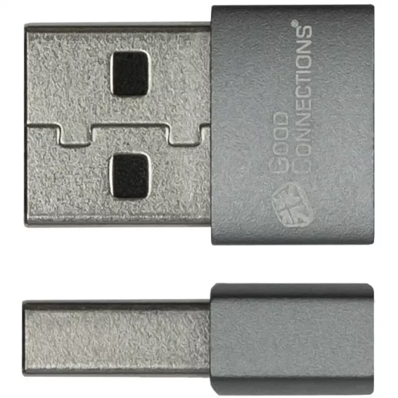 Good Connections adapteris USB 2.0 spraudnis A uz USB-C ligzdu alumīnija korpusā pelēks (USB-AD203)