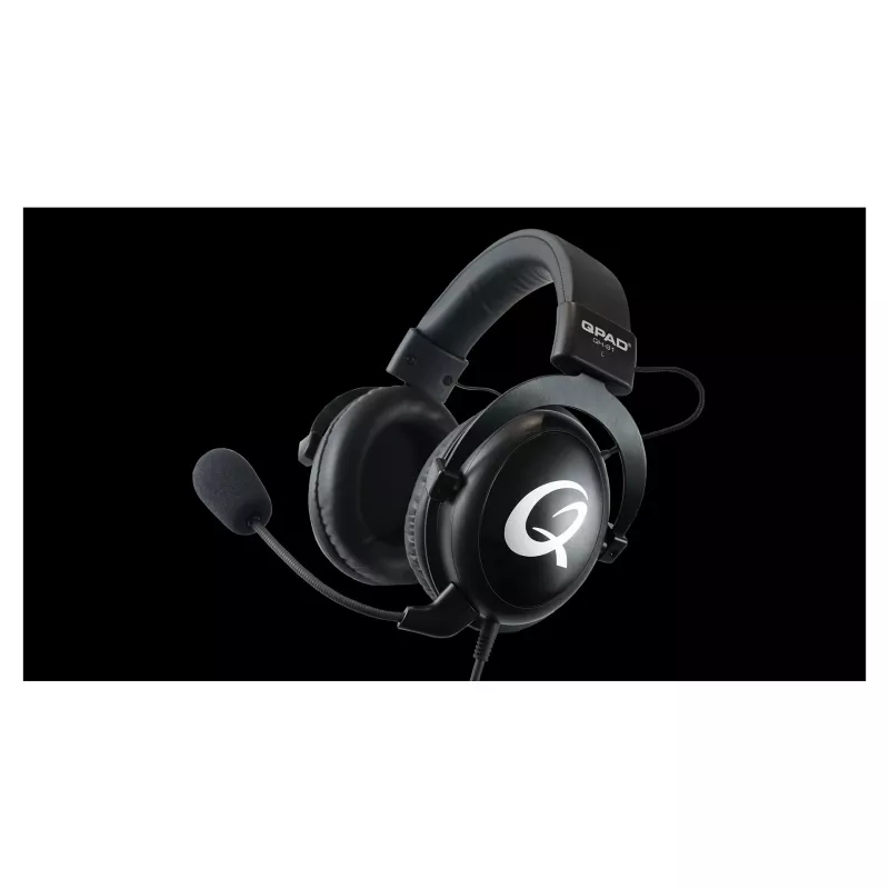 Austiņas QPAD QH-91 vadu, galvas stīpa, apkārtauss, 15–25000 Hz, 2 m kabelis, melns