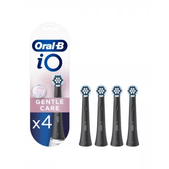 Zobu birstes galviņas Oral-B iO Gentle Care — 4 gab., melnas rezerves galviņas