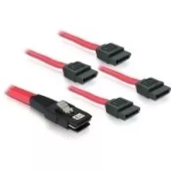 SATA kabelis DeLOCK 83074 4x 1 m sarkans