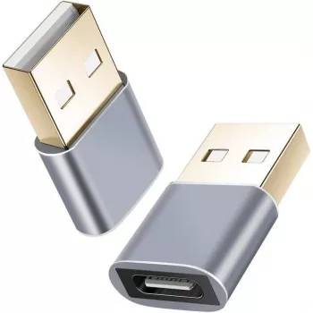 Adapteris helos 304282 USB 2.0 Type-C sievišķais uz USB 2.0 vīrišķais, tumši pelēks