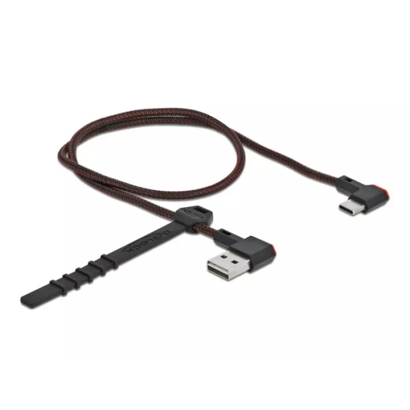 USB kabelis DeLOCK EASY-USB 2.0 Type-A vīrieša uz Type-C vīrieša 0.5m melns