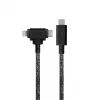 Uzlādes un datu kabelis native union Belt kabelis Duo Pro USB-C uz USB-C un Lightning, melns