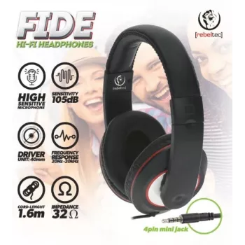 Rebeltec austiņas vadu Fide Over-Ear melnas