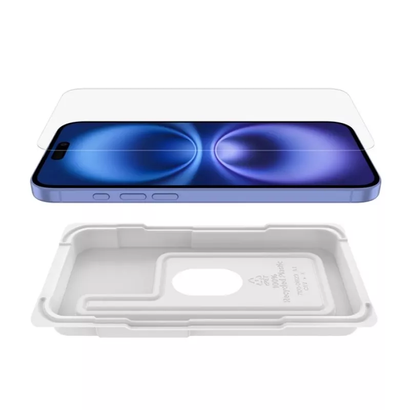 Ekrāna aizsargs Belkin ScreenForce iPhone 16 Plus antibakteriāls rūdīts stikls