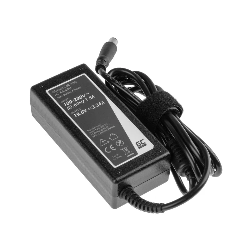Green Cell AD07AP Lādētājs AC Adapter Dell 19.5V 3.34A 65W / 7.4mm-5.0mm