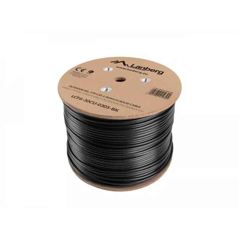 Tīkla kabelis Lanberg LCF6-30CU-0305-BK RJ45 Cat6 305 m melns
