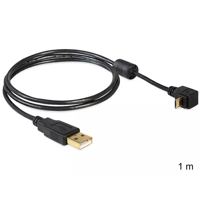 USB kabelis DeLOCK USB2.0 1m Micro-USB B Melns