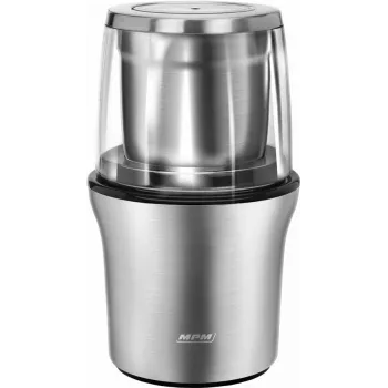 Asmeņu dzirnaviņas MPM MMK-06M — nerūsējošais tērauds, 200 W, 70 g ietilpība, viens ātrums