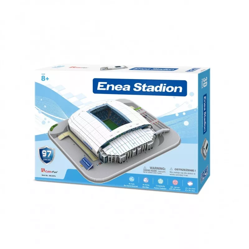 3D Puzzle cubicfun Lech Poznan Stadium modelis – mēroga saliekams stadiona modelis, kartona detaļas, modeļa numurs 306-20257