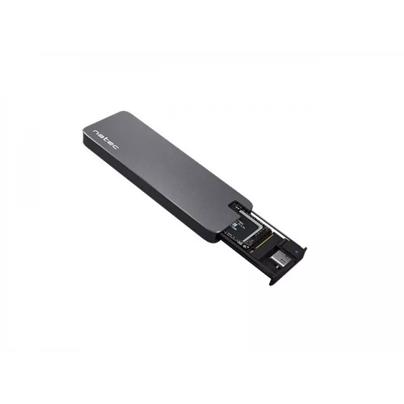 SSD korpuss NATEC Rhino M.2 NVMe Melns 2 TB USB Type-C, M.2 NVMe, USB 3.1 Gen 2, atbalsta 30 mm