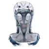 Bērnu nēsāšanas mugursoma Deuter Kid Comfort Pro, zila, poliamīds, maks. 22 kg, saulessargs, sānu kabata
