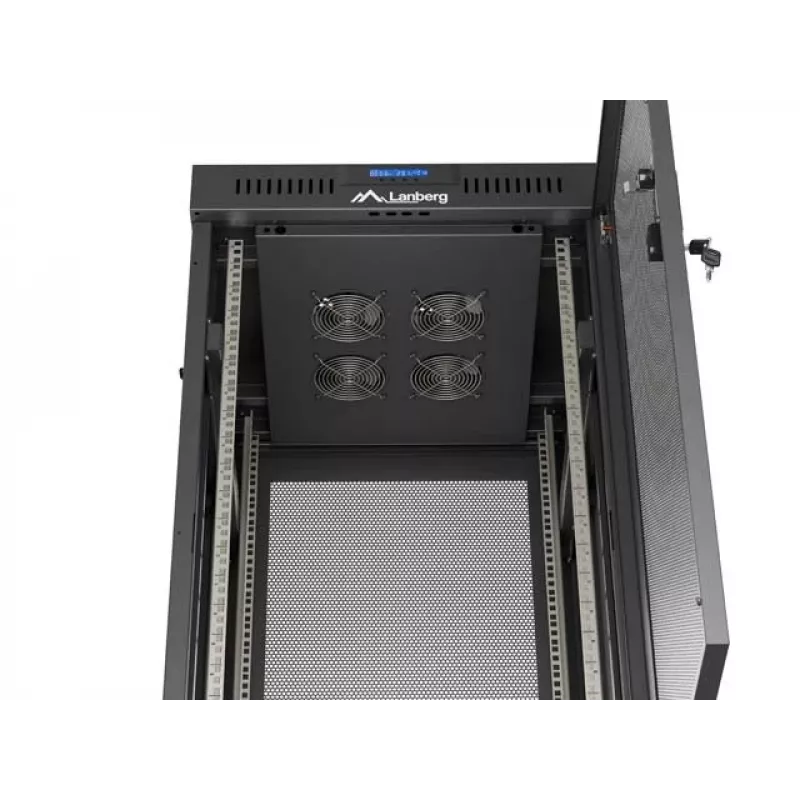 Rack cabinet LANBERG FF01-6624-23BL 24U freestanding 19 inch 600×600 mm IP20 Melns